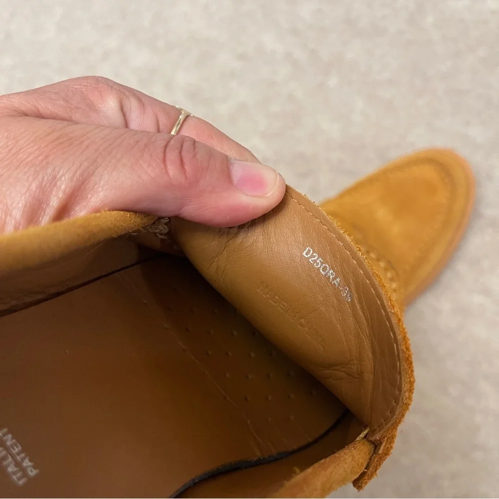 Geox Spherica D25QRA Yellow Suede Penny Chunky Loafers Womens size EURO 39 US9